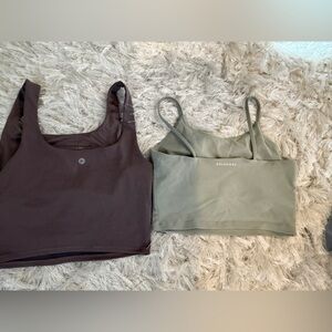 Gold Hinge Olive and Brown Crop Tops size small